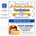Editable Pancake Breakfast Fundraiser Flyer Set for School, Business, Non Profit, Charity, Benefit Event